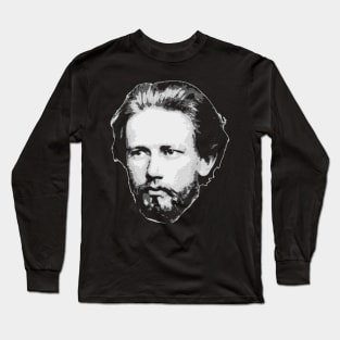 Pyotr Ilyich Tchaikovsky Black and White Long Sleeve T-Shirt